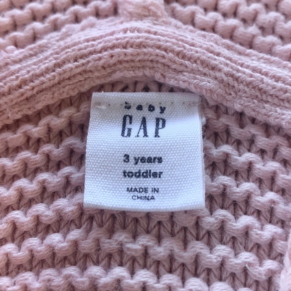 Baby GAP Pink Sweater- Zipper- Hood with Ears - Knit- Age 3 Years - Picture 5 of 12